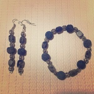 Handmade bracelet and earrings